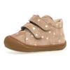 Lauflernschuh NATURINO "Cocoon", Kinder, Gr. 26, grau (taupe metallic), Veloursleder, metallic, casual, Schuhe, Klettschuh mit Metallic-Herzchen, Größenschablone zum Download