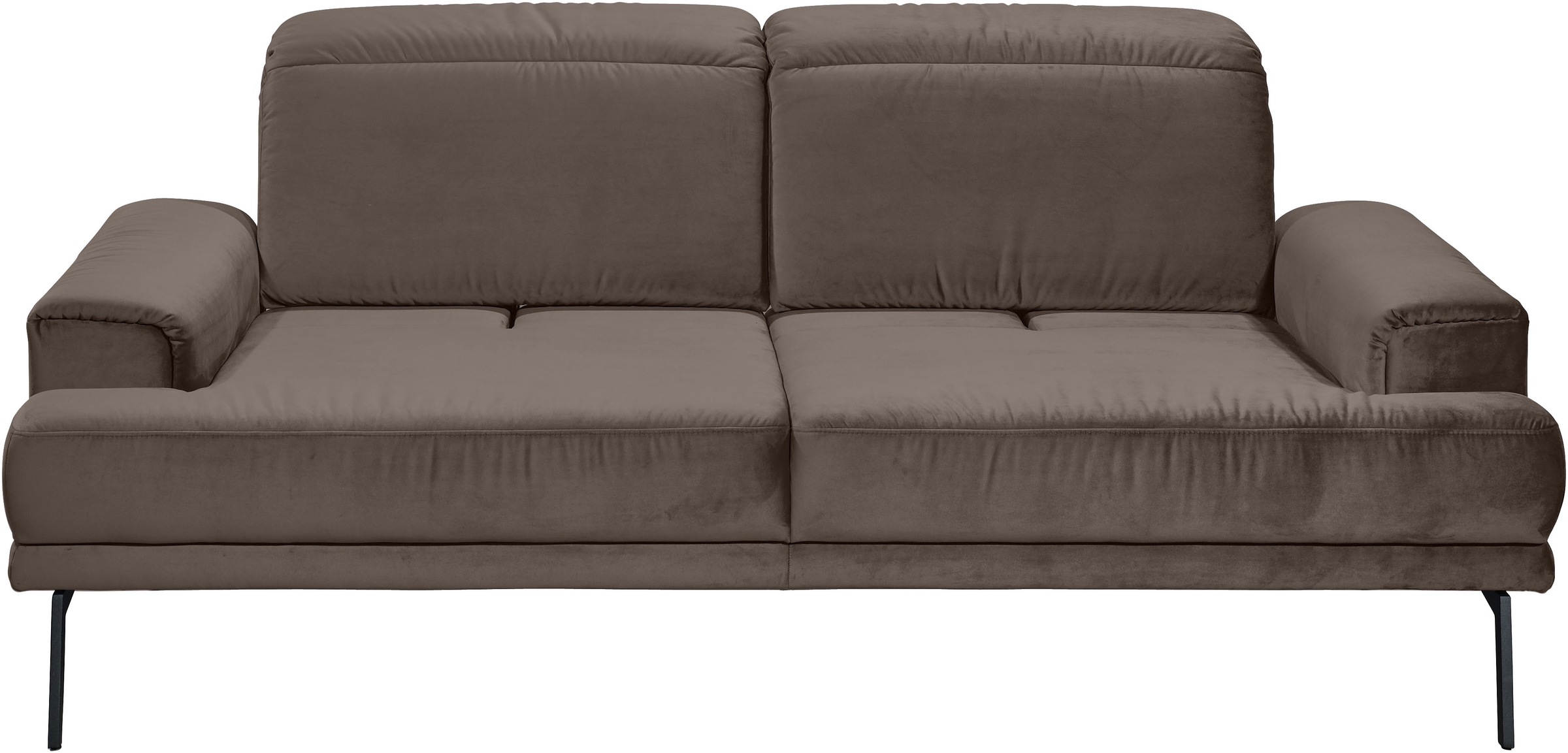2-Sitzer MUSTERRING "MR 4580", silber, B:198cm H:79cm T:130cm, 100% Polyester, Sofas, inkl. Kopf- und Sitztiefenverstellung, Fuß schwarz, B198 x T103 cm Image
