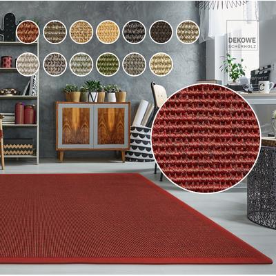 Sisalteppich DEKOWE "Mara S2 mit Bordüre Spezial", rot (rot, meliert), B:100cm H:5mm L:300cm, Sisal, Teppiche, 100% Sisal, auch als Läufer, Wohnzimmer Image