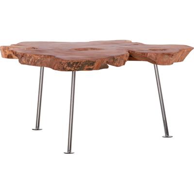 Couchtisch GUTMANN FACTORY, beige (natur, silber, natur), B:95cm H:40cm T:95cm, Tische, aus recyceltem Altholz Teak Image