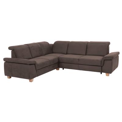 Ecksofa HOME AFFAIRE "Dalia L-Form", braun (nuss), B:256cm H:83cm T:236cm, Luxus-Microfaser Florence (100% Polyester), Luxus-Microfaser weich (90% Polyester, 10% Polyamid), Webstoff (100% Polyester), Sofas, mit Federkernpolsterung, wahlweise mit... Image