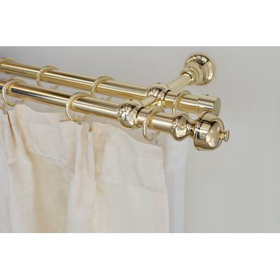 Gardinenstange GARESA "ANDREA", grau (messingfarben), L:190cm Ø:20mm, Metall, Gardinenstangen, Vorhanggarnitur, verlängerbar, Endknopf Profil klein, mit Ringen Image