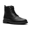 Schnürstiefelette CLARKS "Newford", Herren, Gr. 46, schwarz, Leder, elegant, Schuhe, Budapester, Schnürboots mit elegantem Blockabsatz