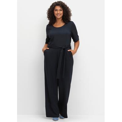 Jumpsuit SHEEGO BY JOE BROWNS, Damen, Gr. 40, blau (tiefblau), 68% Viskose, 27% Polyamid, 5% Elasthan, Overalls Image