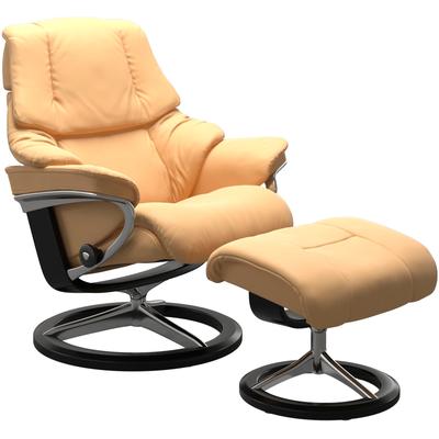 Relaxsessel STRESSLESS "Reno", gelb, B:83cm H:100cm T:76cm, Leder BATICK: BATICK ist ein leicht korrigiertes, durchgefärbtes und genarbtes Möbelleder, bei dem die meisten Unebenheiten und Spuren in der Regel entfernt wurden., Leder PALOMA: PALOMA... Image