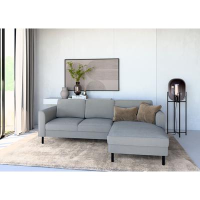 Ecksofa HOME AFFAIRE "Booster Couch wahlweise mit Schlaffunktion und Bettkasten-auch in Cord", braun (schlamm), B:232cm H:83cm T:161cm, 100% Polyester, Sofas, Recamiere beidseitig montierbar, Sofa in L-Form, 232 cm Image