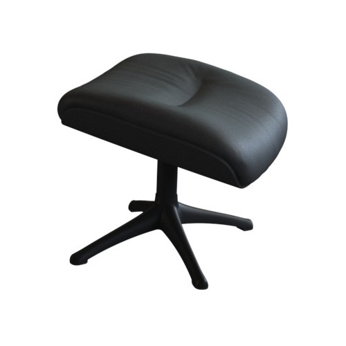Fußhocker FLEXLUX "Elegant, Beinstütze, Entspannung, Skandinavisch, Ultimativer Komfort", schwarz (deep schwarz), B:44 H:39 T:35, 100% Echtleder, Hocker, Organische Formen, Robuster Schwarzer fuß, Weicher Stoff, Echtleder Image