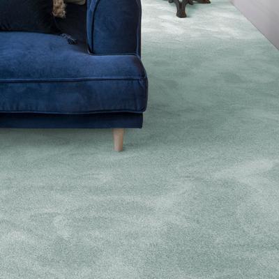 Teppichboden ANDIAMO "Levin, Velours, Made in Belgium", blau, B:400cm H:10mm L:600cm, Kunstfaser, Teppiche, Uni Farben, Breite 400 cm oder 500 cm, weiche Qualität Image