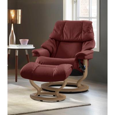 Relaxsessel STRESSLESS "Reno", rot (cherry paloma), B:88cm H:98cm T:78cm, Leder BATICK: BATICK ist ein leicht korrigiertes, durchgefärbtes und genarbtes Möbelleder, bei dem die meisten Unebenheiten und Spuren in der Regel entfernt wurden., Leder... Image