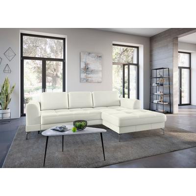 Ecksofa SIT & MORE "Bendigo L-Form", weiß (altweiß), B:284cm H:87cm T:175cm, Sofas, inklusive Sitztiefenverstellung, Bodenfreiheit 15 cm, 2 Fußfarben Image