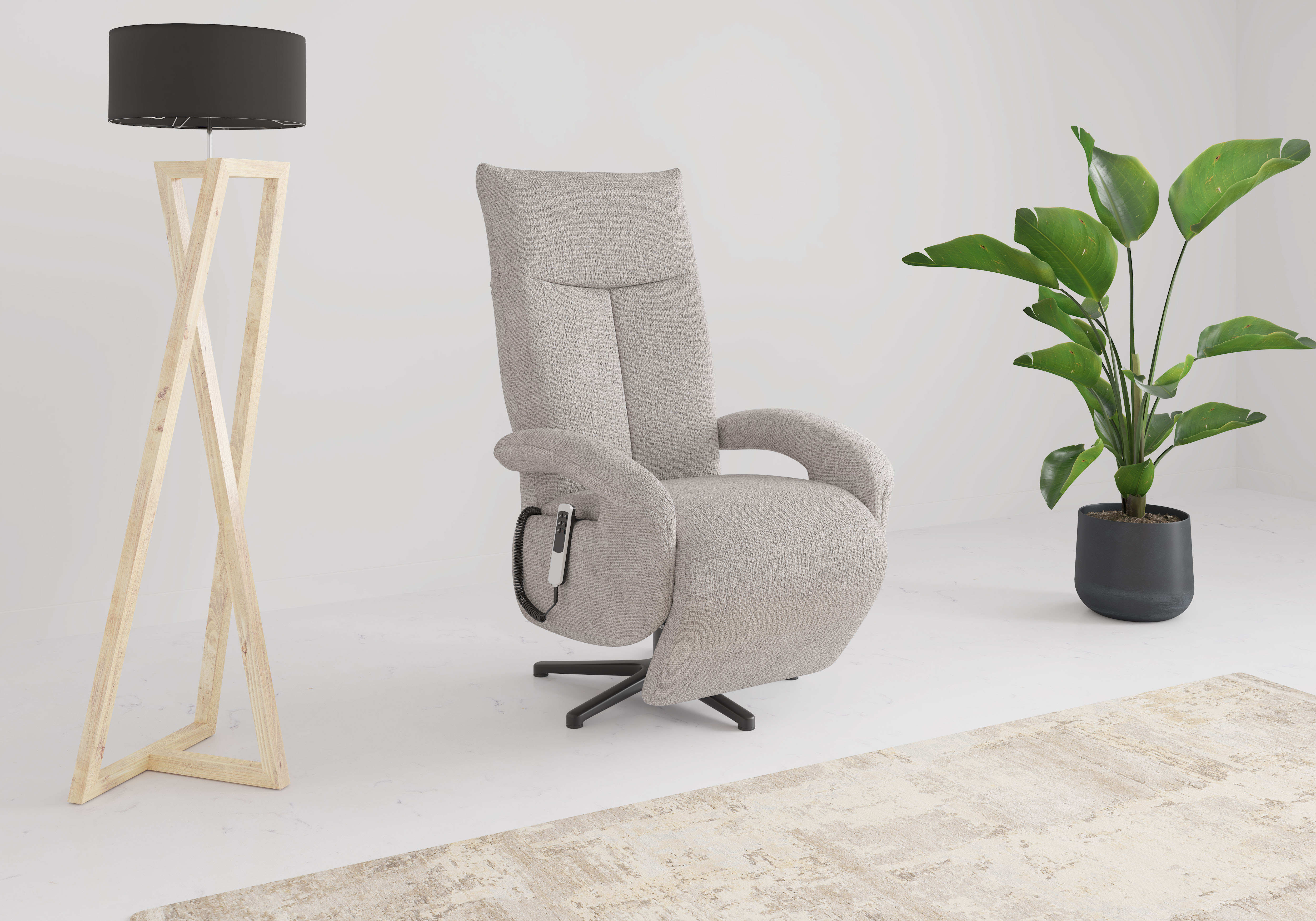 TV-Sessel SIT & MORE "TV Dance", silber, B:74cm H:112cm T:82cm, 100% Polyester, Sessel, wahlweise manuell oder elektrischer Funktion mit Akku