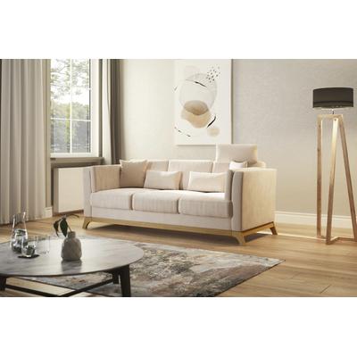 3-Sitzer HOME AFFAIRE "Viva", braun (macciato), B:213cm H:84cm T:93cm, 100% Polyester, Sofas, mit Holzrahmen aus Eiche Image