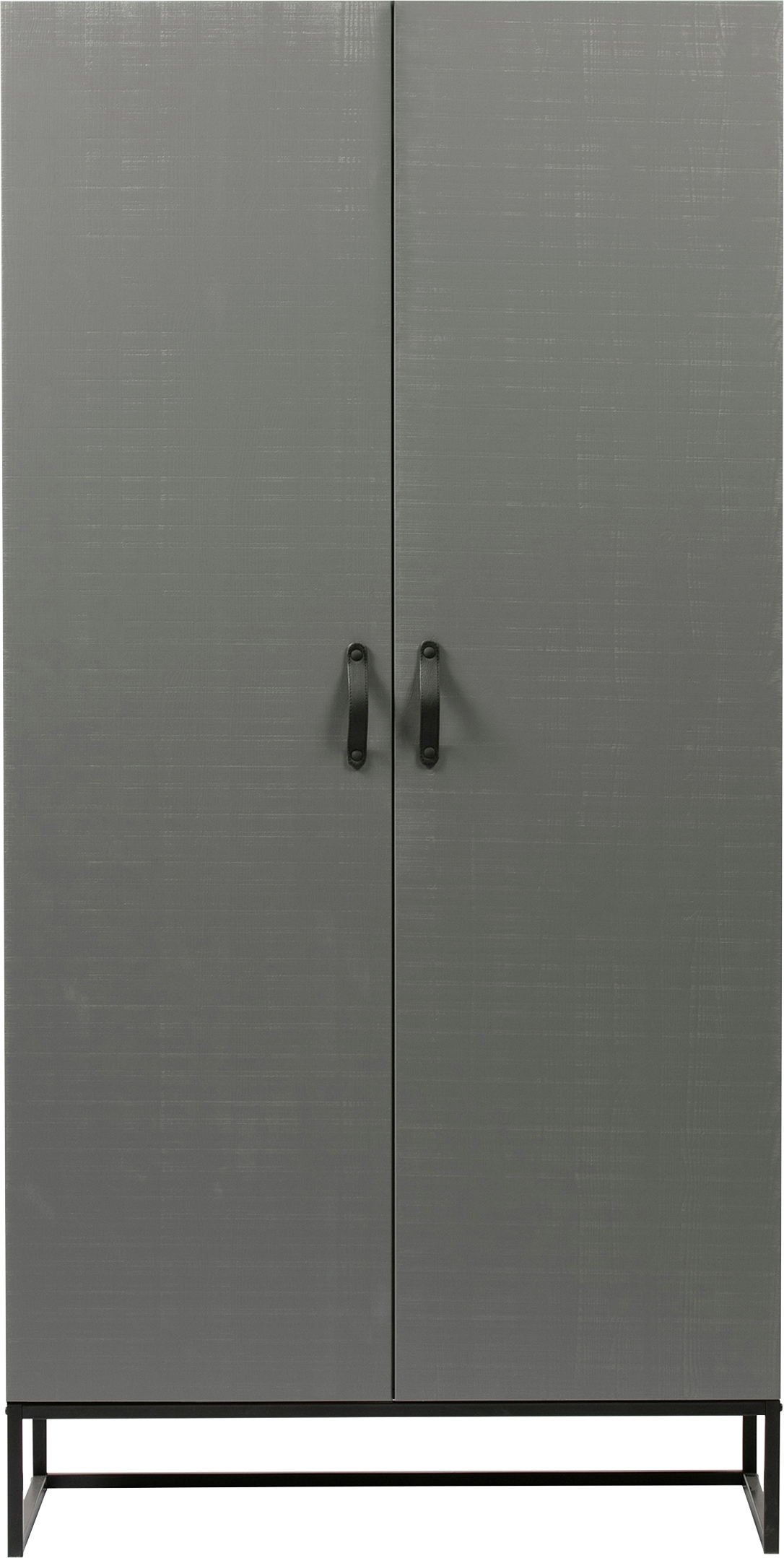 Garderobenschrank WOOOD "Morris", grau, Holzwerkstoff, Schränke, Garderobenschrank, mit Kleiderstange, massiv Kiefer H 195 cm x B 100 cm