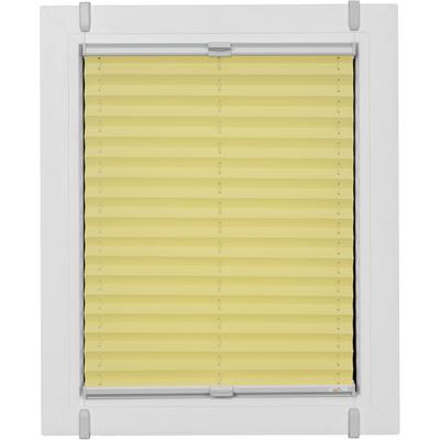 Plissee SUNLINES "One Size Style Crepe", gelb (zartgelb, grau, grau), B:40cm H:190cm, Obermaterial: 85% Polyester, 15% sonstige Fasern, Plissees, Zubehörfarbe grau, zum Klemmen Image