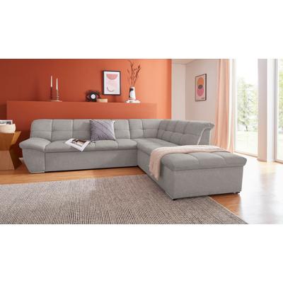 Ecksofa DOMO COLLECTION "Lagoa, moderne Sitzheftung, bequem und komfortabel, L-Form", silber, B:271cm H:76cm T:232cm, Sofas, wahlweise mit Bettfunktion, frei im Raum stellbar, große Farbvielfalt Image