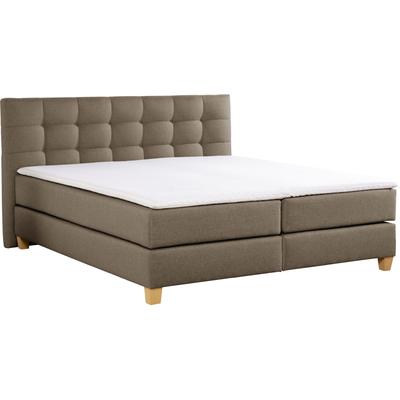 Boxspringbett HOME AFFAIRE "Moulay", braun (mittelbraun), B:194cm L:231cm, Komplettbetten, inkl. Topper, in Überlänge 220 cm, 3 Härtegrade, auch in H4 Image