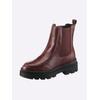 Stiefelette HEINE, Damen, Gr. 41, rot (bordeaux), Leder, Glattleder, Rindsleder, modisch, Schuhe