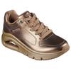 Sneaker SKECHERS "UNO ICON - LUSTROUS AIR", Damen, Gr. 36, braun (bronzefarben), Leder, metallic, modisch, Schuhe, Keilsneaker, Plateausneaker, Schnürschuh im Metallic Look