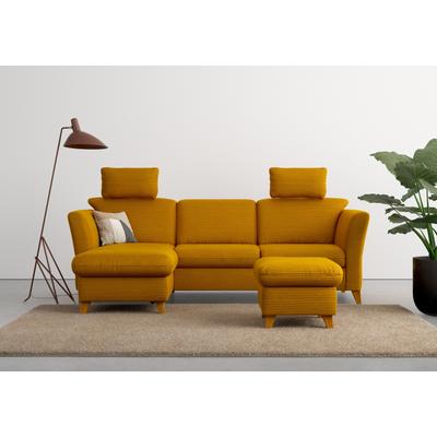 Ecksofa HOME AFFAIRE "Trelleborg L-Form", gelb (mustard), B:249cm H:86cm T:162cm, 100% Polyester, Sofas, wahlweise mit Bettfunktion und Bettkasten, inkl. Federkern-Polsterung Image