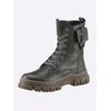 Schnürstiefelette ANDREA CONTI, Damen, Gr. 42, grau, Leder, Glattleder, modisch, Schuhe