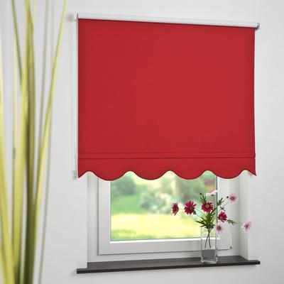 Seitenzugrollo LIEDECO Gr. 14, rot, B:192cm H:180cm, Polyester, Rollos, Volantrollo - Volant Klassik, Fixmaß Image