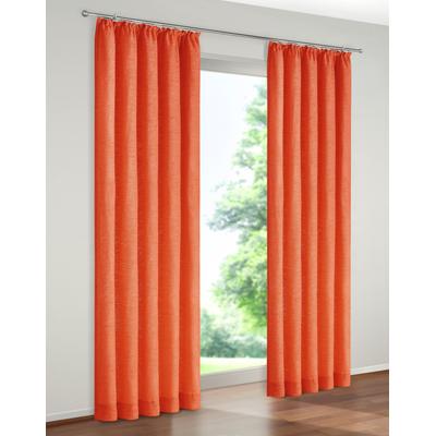 Vorhang WIRTH "Holmsund 288g/qm" Gr. 9, orange (terra), B:172cm H:200cm, Chenille, Polyacryl, Gardinen Image