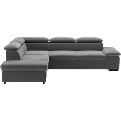 Ecksofa SIT & MORE "Alcudia L-Form", grau, B:272cm H:73cm T:226cm, 98% Polyester, 2% Polyamid, Sofas, mit Armteilverstellung, optional Kopfteilverstellung und Bettfunktion Image