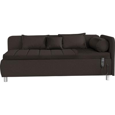 Schlafsofa ALINA "Kiana", braun (umbragrau tmd 14), B:207cm H:80cm T:112,5cm, Struktur TMD (100% Polyester), Sofas, Liegefläche 90/200 cm oder 100/200 cm, Bettkasten, Zierkissen-Set Image