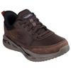 Slip-On Sneaker SKECHERS "ARCH FIT ORVAN", Herren, Gr. 47,5, braun (dunkelbraun), Leder, Lederimitat, casual, Schuhe, Schnürschuh, Trainingsschuh mit Glide Step