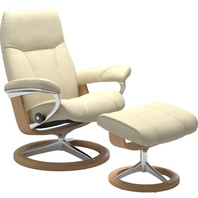 Relaxsessel STRESSLESS "Consul", beige (vanilla paloma), B:78cm H:97cm T:70cm, Leder BATICK: BATICK ist ein leicht korrigiertes, durchgefärbtes und genarbtes Möbelleder, bei dem die meisten Unebenheiten und Spuren in der Regel entfernt wurden.,... Image