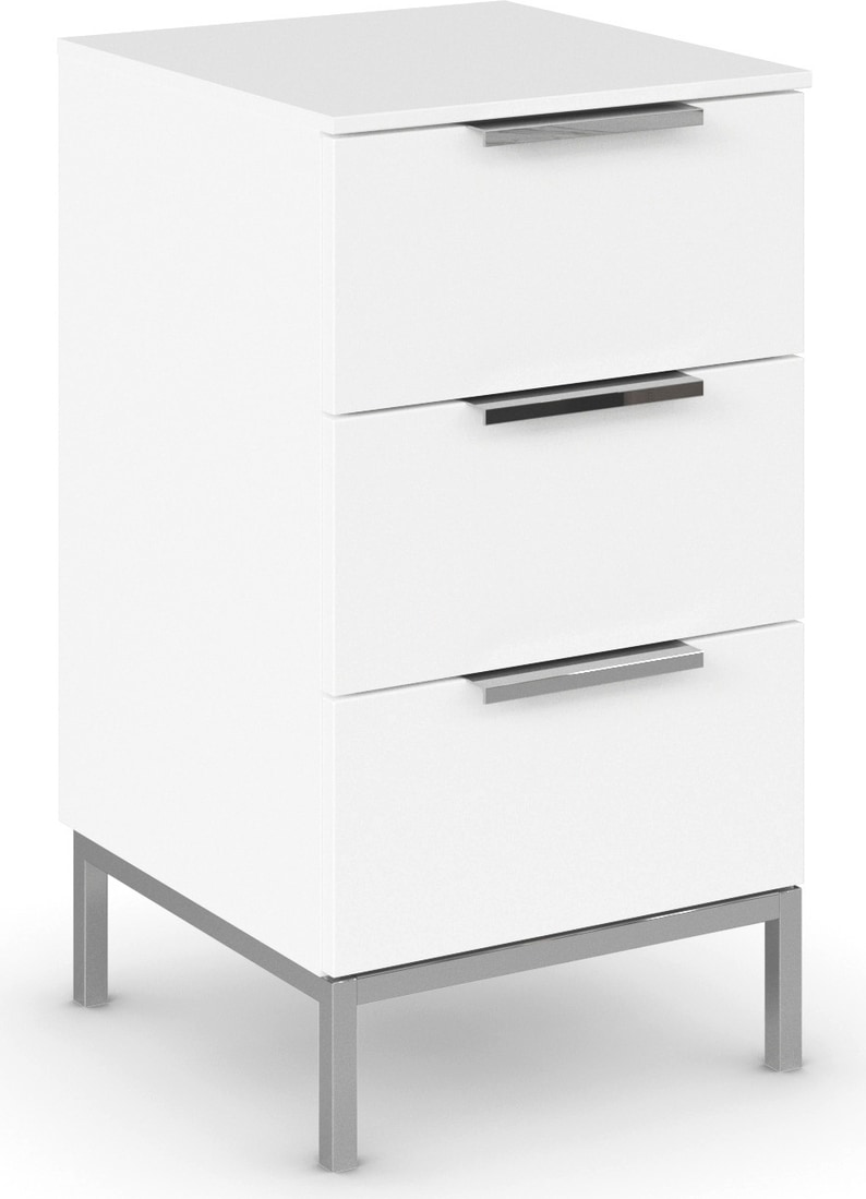 Nachtkommode RAUCH "Nachttisch Nachtschrank Nachtkonsole FLIPP", weiß (alpinweiß), B:40cm H:72cm T:42cm, Holzwerkstoff, Sideboards, mit 3 Schubladen und Soft-Close-Funktion