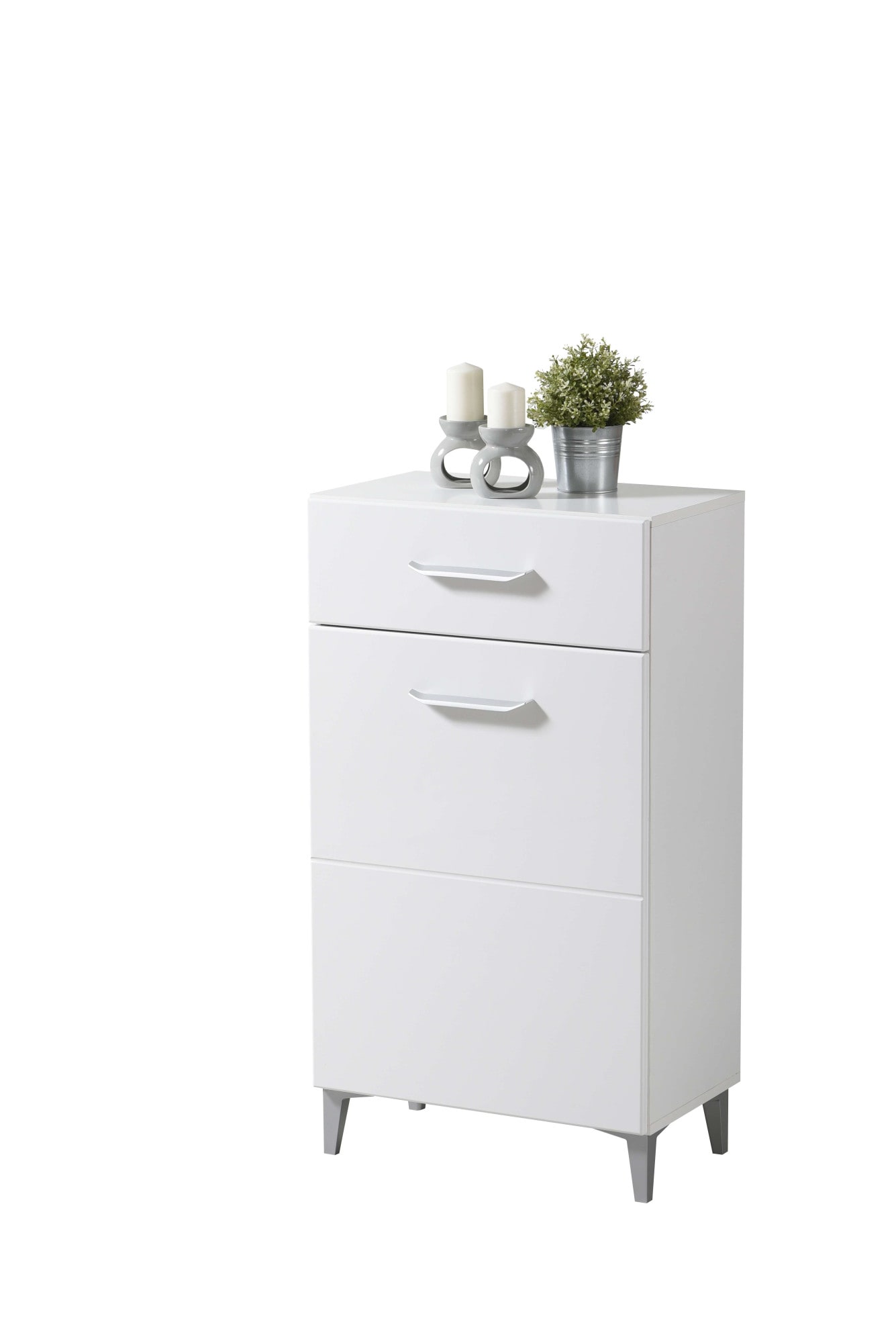 Schuhschrank INOSIGN "Belfort, Schuhkommode, Schuhregal, Höhe 105 cm", weiß (opaque weiß), B:58cm H:104,5cm T:35cm, MDF, Spanplatte, Schränke, Schuhschrank, in Opaque Weiß mit MDF-beschichtet Fronten, modernes Design