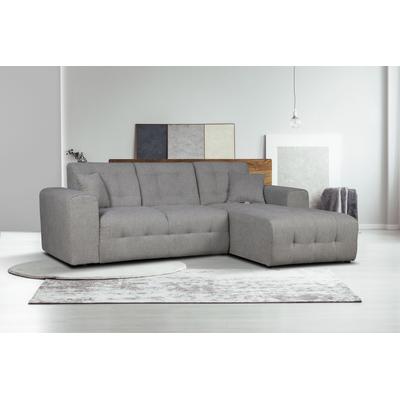 Ecksofa HOME AFFAIRE "Nosia L-Form", grau (hellgrau), B:234cm H:85cm T:163cm, 100% Polyester, Sofas, incl. 2 Zierkissen, mit feiner Steppung Image