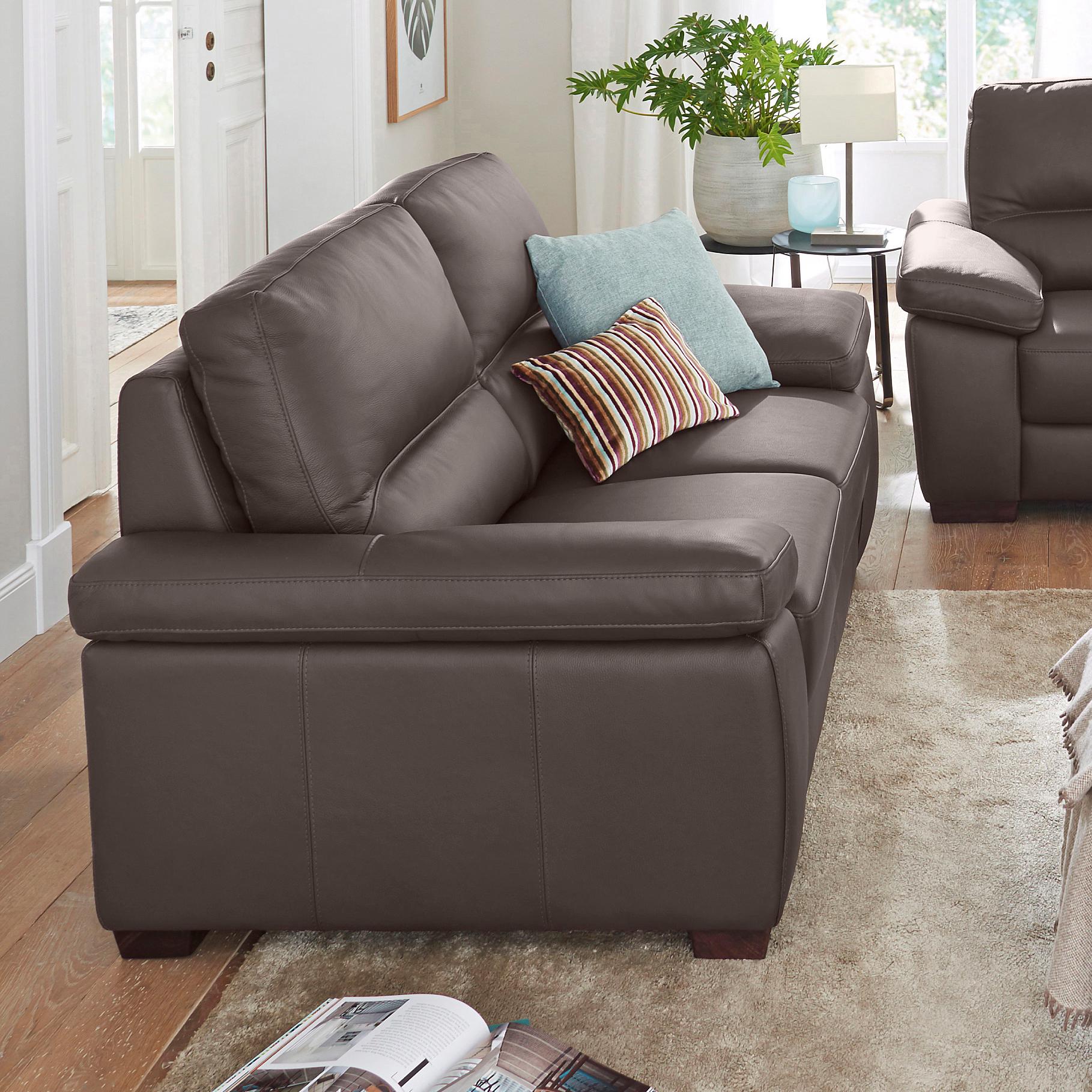 3-Sitzer CALIA ITALIA "Gaia, hochwertiges Ledersofa mit erstklassigem Sitzkomfort", braun, B:210cm H:92cm T:97cm, Leder SORRENTO - 100% Leder;Leder BULL - 100% Leder, Sofas, edles Design, in zwei hochwertigen Lederqualitäten