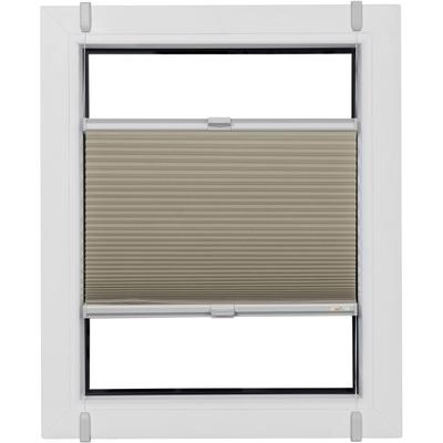 Wabenplissee SUNLINES "One Size Style Honeycomb TL", beige (sand, grau, grau), B:55cm H:190cm, Obermaterial: 85% Polyester, 15% sonstige Fasern, Plissees, Zubehörfarbe grau, zum Klemmen Image