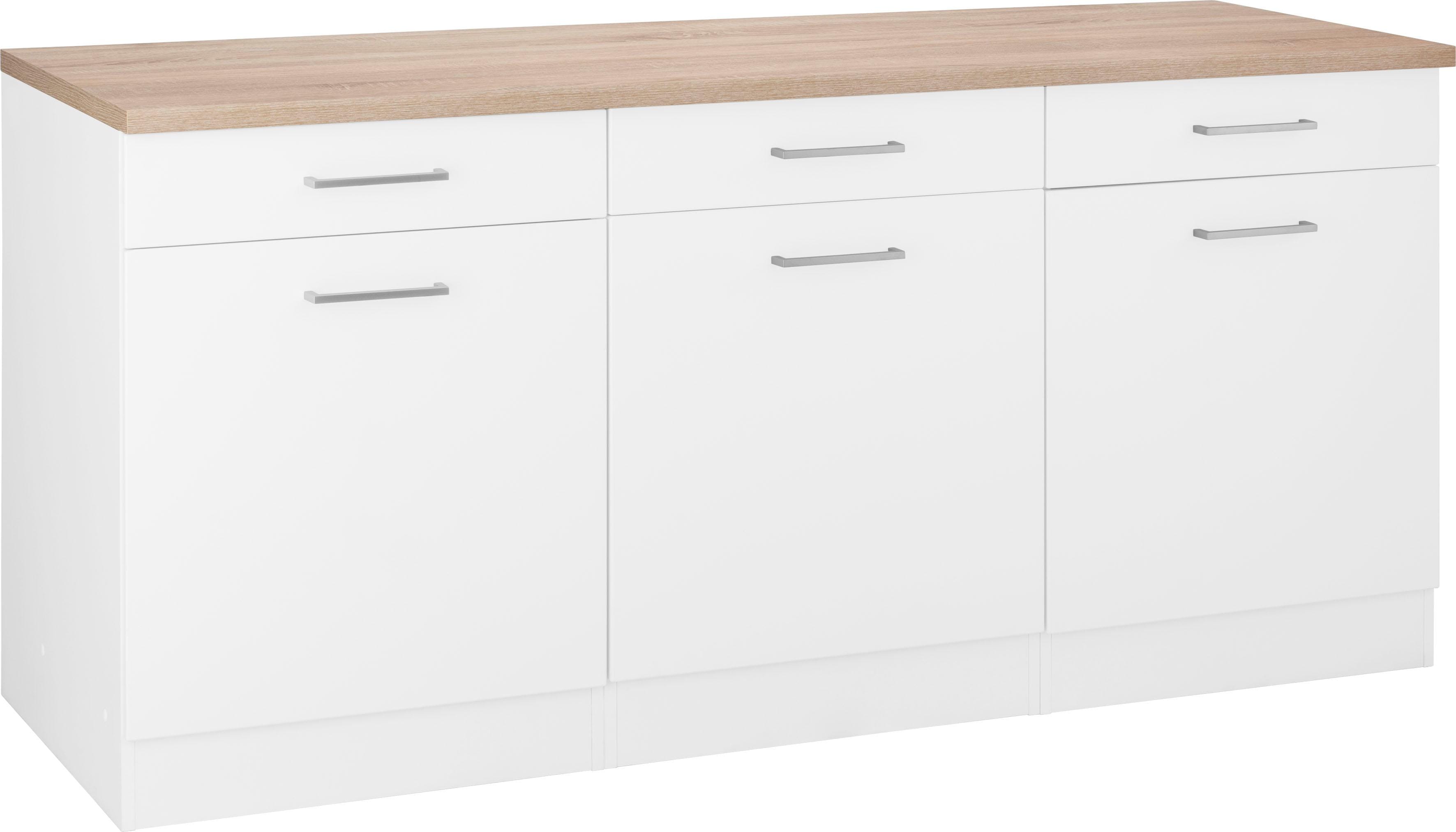 Unterschrank KOCHSTATION "KS-Visby", weiß, B:180cm H:85cm T:60cm, Schränke, Breite 180 cm Image