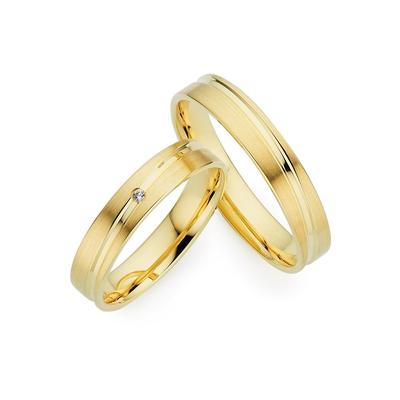 Trauring PHÖNIX "Schmuck Geschenk Gold 333 Trauring Ehering LIEBE versch. Varianten" Gr. 69, gold (gelbgoldfarben), Fingerringe, 69, ohne Brillant, Gelbgold 333, 4,0mm, Made in Germany, wahlweise mit oder ohne Brillant Image
