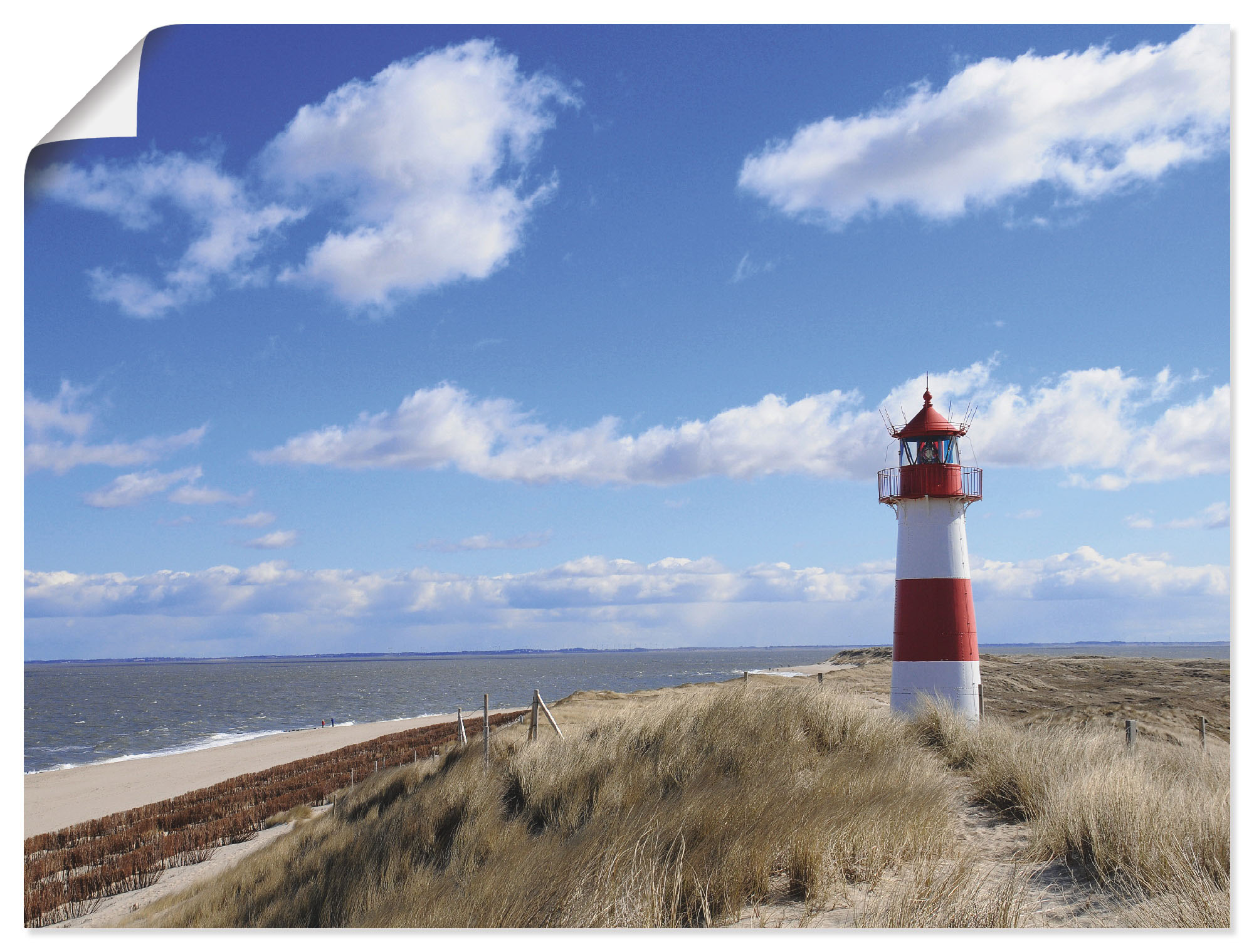 Leinwandbild ARTLAND "Leuchtturm Sylt", blau (farbe bild(er): blau), B:80cm H:60cm T:0,1cm, Papier, Bilder, auf Keilrahmen gespannt Image