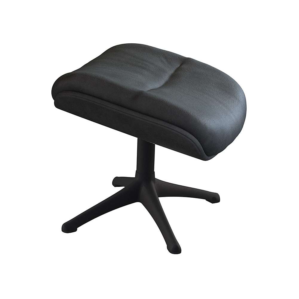 Fußhocker FLEXLUX "Haze Beinstütze, skandinavisches Design, hervorragender Komfort", grau (warm stone grau), B:44cm H:39cm T:49cm, 100% Echtleder, Hocker, Fußhocker, für Beinauflage zur besseren Entspannung, robuster schwarzer Fuß Image