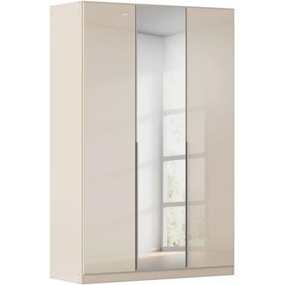 Drehtürenschrank RAUCH "Kleiderschrank Kleiderschränke Schrank Garderobe AGORDO mit Glasfront", beige, glas beige (champagner), B:136cm H:210cm T:54cm, Holzwerkstoff, Schränke, durchdachte Innenausstattung, in 7 Breiten und 2 Höhen MADE IN GERMANY Image