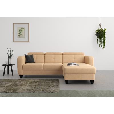 Ecksofa SIT & MORE "Belluci L-Form", braun (macciato), B:247cm H:85cm T:170cm, Sofas, inklusive Federkern, wahlweise mit Bettfunktion und Bettkasten Image