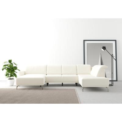 Wohnlandschaft SIT & MORE "Bailando U-Form", beige (creme), B:337cm H:84cm T:205cm, Sofas, wahlweise mit Kopfteilverstellung und Vorziehsitz, motorisch Image
