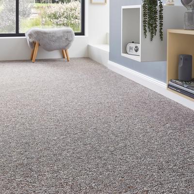 Teppichboden ANDIAMO "Gambia, Feinschlinge, Made in Belgium", beige (dunkelbeige), B:400cm H:7,2mm L:350cm, Kunstfaser, Teppiche, meliert, Breite 400 cm oder 500 cm, strapazierfähig, pflegeleicht Image
