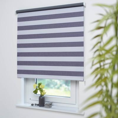 Seitenzugrollo LIEDECO "Dekor Streifen" Gr. 9, grau, B:192cm H:180cm, Polyester, Rollos Image
