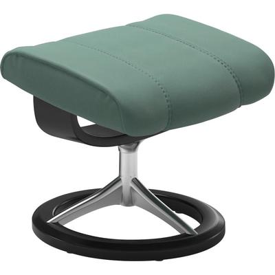 Fußhocker STRESSLESS "Consul", grün (aqua grün paloma), B:54cm H:41cm T:39cm, Leder BATICK: BATICK ist ein leicht korrigiertes, durchgefärbtes und genarbtes Möbelleder, bei dem die meisten Unebenheiten und Spuren in der Regel entfernt wurden., Leder... Image
