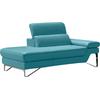 Ottomane EGOITALIANO "Princess, elegantes Designsofa mit erstklassigem Sitzkomfort", blau (türkis), B:177cm H:95cm T:108cm, Leder CAREZZA (echtes Rindsleder) ist ein Naturleder, dass die ursprünglichen Eigenschaften der Haut nicht verändert. Das...