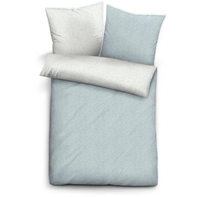 Bettwäsche BIBERNA Gr. 4, grau (bleu, grau), B/L: 200cm x 200cm, Biber-Feinbiber, B/L: 80cm x 80cm & 80cm x 80cm, Biber, Feinbiber, 100% Baumwolle, Bettwäsche Image