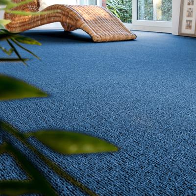 Teppichboden ANDIAMO "Rambo, Feinschlinge, Made in Netherlands", blau, B:500cm H:4,5mm L:350cm, Kunstfaser, Teppiche, meliert, Breite 400 cm oder 500 cm, strapazierfähig & pflegeleicht Image