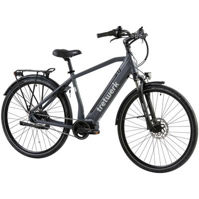 E-Bike TRETWERK "Sonic Nexus" Gr. 50, grau (anthrazit), E-Bikes, 50cm, 28 Zoll (71,12cm), Pedelec, Elektrofahrrad für Damen u. Herren