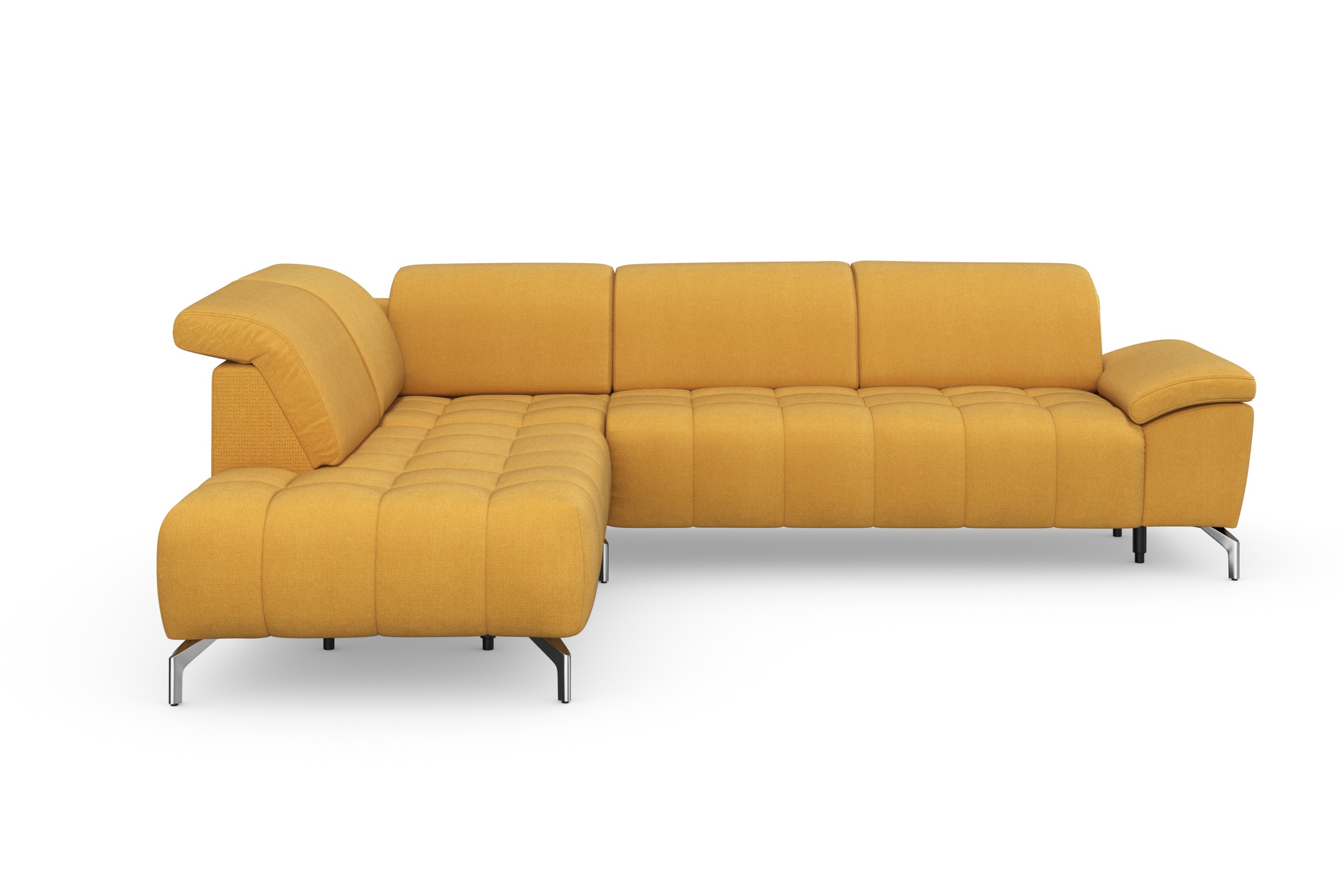 Ecksofa SIT & MORE "Cool L-Form", gelb (senf), B:272cm H:79cm T:220cm, Sofas, wahlweise mit Kopfteilverstellung und Vorziehsitz, motorisch Image